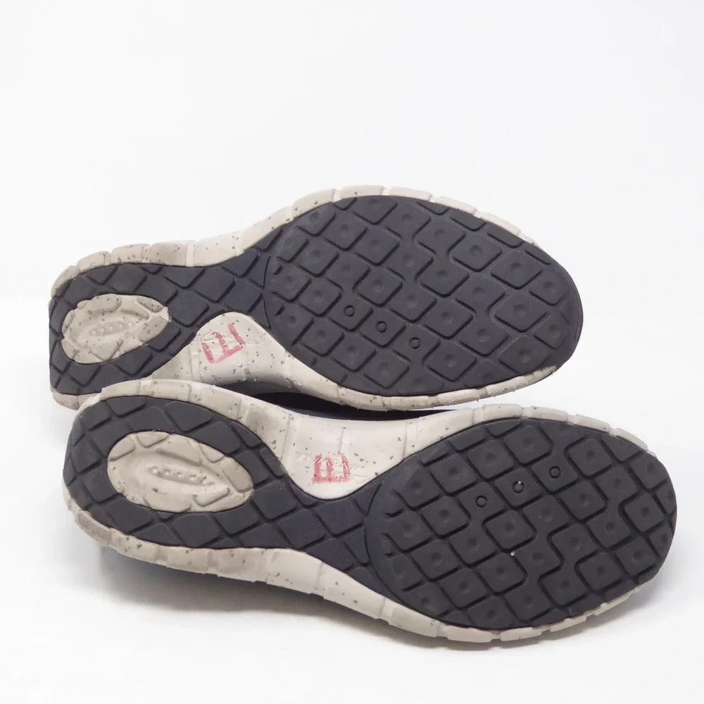 Clarks Womens Wave Plateau AP Slip On Shoes Navy Blue Nubuck 8W Wide